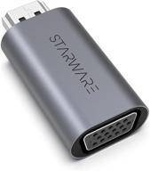 🖥️ starware hdmi to vga adapter - male to female | compatible with desktops, laptops, ultrabooks, chromebook | space gray logo