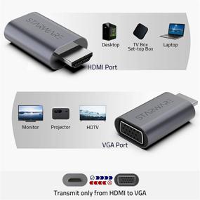 img 3 attached to 🖥️ STARWARE HDMI to VGA Adapter - Male to Female | Compatible with Desktops, Laptops, Ultrabooks, Chromebook | Space Gray
