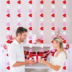 img 3 attached to 💖 Vibrant Heart Garland Bunting - Romantic Valentine's Day Decor, Wedding Party Decoration, Bridal Shower & Engagement Banner - Home & Mantel Decor - Pack of 2, Total 26.2 ft