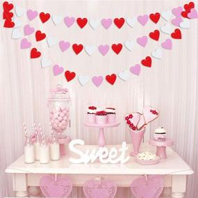 img 4 attached to 💖 Vibrant Heart Garland Bunting - Romantic Valentine's Day Decor, Wedding Party Decoration, Bridal Shower & Engagement Banner - Home & Mantel Decor - Pack of 2, Total 26.2 ft