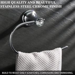 img 3 attached to 💎 Alise G2011 Bathroom Towel Ring/Rack with Crystal Decoration Head and Wall Mount - Stainless Steel Polish Chrome Finish: Stylish and Functional Towel Holder