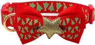 🎄 azusa christmas dog collar with removable bowtie - holiday xmas design for small, medium, and large dogs logo