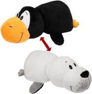 flipazoo white seal-penguin 2-in-1 plush pillow toy - amazing transforming gift! logo