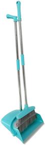 img 3 attached to 🧹 Xifando Extendable Long Handle Broom and Dustpan Set | Lightweight Upright Standing Combo for Kitchen, Office, or Outdoor Use - Light Blue