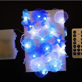 img 3 attached to 🏖️ Nautical Themed Decorative String Lights: HDNICEZM Sea Sand Dollars Seahorse Beach Lights Battery Operated with Remote 12.96ft, 36 Cold White LEDs - Perfect for Covered Outdoor Camping, Wedding, Birthday Party