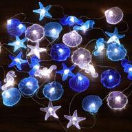 🏖️ nautical themed decorative string lights: hdnicezm sea sand dollars seahorse beach lights battery operated with remote 12.96ft, 36 cold white leds - perfect for covered outdoor camping, wedding, birthday party логотип