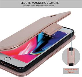 img 1 attached to 📱 Navor Vajio серия Rosé Gold съемный магнитный кошелек-чехол с RFID-защитой и отверстием для логотипа, совместимый с iPhone 8 Plus