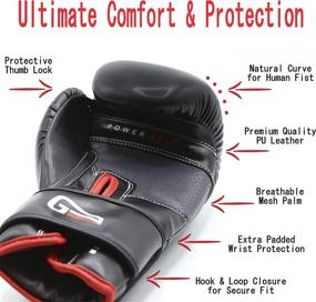 img 2 attached to Gritletic Boxing & MMA Training Gloves: Supreme Gloves for Men & Women – 8, 10, 12, 14 & 16oz Kickboxing Gloves in Red-Black