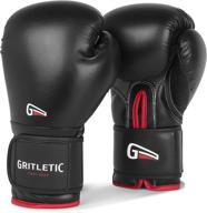 gritletic boxing & mma training gloves: supreme gloves for men & women – 8, 10, 12, 14 & 16oz kickboxing gloves in red-black логотип