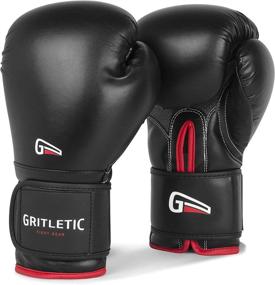 img 4 attached to Gritletic Boxing & MMA Training Gloves: Supreme Gloves for Men & Women – 8, 10, 12, 14 & 16oz Kickboxing Gloves in Red-Black