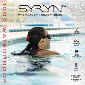 img 1 attached to Обновленные наушники Swimbuds Flip и водонепроницаемый MP3-плеер SYRYN с функцией перемешивания треков, 8 ГБ