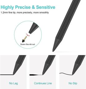 img 2 attached to 🖊️ Enhance Your iPad Experience with the Stylish Black Stylus Pen - Palm Rejection, Rechargeable, and Active Pencil for iPad