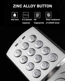 img 2 attached to 🔒 Commercial Keyless Door Lock with Keypad and Handle - Gimkok Smart Front Door Lock for Bedroom, Office, House Rental - Silvery (Right Hand)