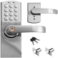 🔒 commercial keyless door lock with keypad and handle - gimkok smart front door lock for bedroom, office, house rental - silvery (right hand) logo
