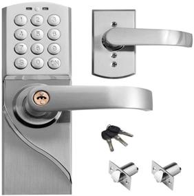 img 4 attached to 🔒 Commercial Keyless Door Lock with Keypad and Handle - Gimkok Smart Front Door Lock for Bedroom, Office, House Rental - Silvery (Right Hand)