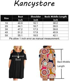 img 1 attached to 👗 Kancystore Women's Plus Size Cold Shoulder T-Shirt Swing Dress with Pockets - Stylish and Casual!