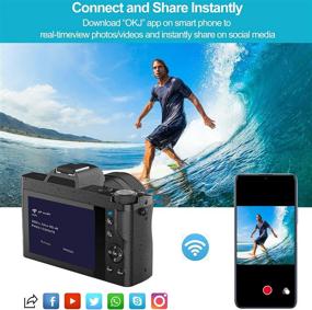 img 2 attached to 📸 4K WiFi Digital Camera Vlogging Camcorder for YouTube, Kenuo 48MP with 3.5" IPS Touch Screen, Wide Angle Lens, 32GB SD Card, Time-Lapse, 16X Digital Zoom