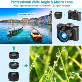 img 1 attached to 📸 4K WiFi Digital Camera Vlogging Camcorder for YouTube, Kenuo 48MP with 3.5" IPS Touch Screen, Wide Angle Lens, 32GB SD Card, Time-Lapse, 16X Digital Zoom