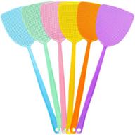 🏡 bottokan plastic fly swatters: strong, durable, and flexible long handle manual swatters for effective fly and mosquito control – 6 pack, 6 multi-color set – home and kitchen helper flyswatter logo