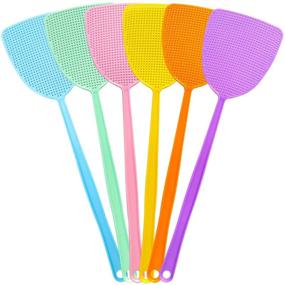 img 4 attached to 🏡 Bottokan Plastic Fly Swatters: Strong, Durable, and Flexible Long Handle Manual Swatters for Effective Fly and Mosquito Control – 6 Pack, 6 Multi-Color Set – Home and Kitchen Helper FlySwatter