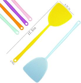 img 1 attached to 🏡 Bottokan Plastic Fly Swatters: Strong, Durable, and Flexible Long Handle Manual Swatters for Effective Fly and Mosquito Control – 6 Pack, 6 Multi-Color Set – Home and Kitchen Helper FlySwatter