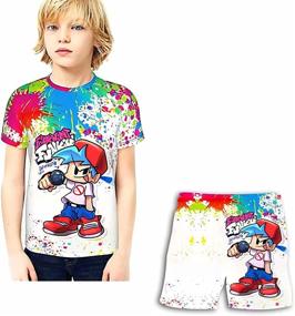 img 4 attached to Fashion T Shirt Shorts Clothes Girls 130 Boys' Clothing : Clothing Sets