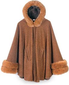 img 4 attached to Dahlia Women's Winter Poncho Fleece - Women's Coats, Jackets & Vests