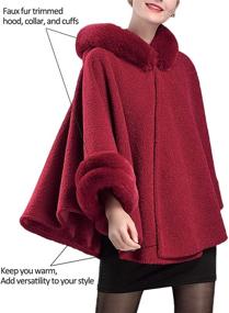 img 3 attached to Dahlia Women's Winter Poncho Fleece - Women's Coats, Jackets & Vests