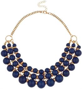 img 3 attached to 💎 Lux Accessories Multi-Row Statement Chain Necklace with Beaded Bib Feature