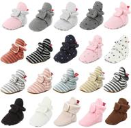 👶 hsdsbebe unisex newborn baby cotton booties: non-slip sole for winter warmth & cozy comfort logo