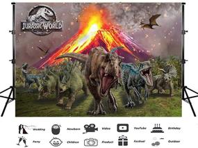 img 2 attached to Dinosaur Backdrops, Jurassic World Photography 5X3ft Volcano Dinosaur Photo Background by Mohoto - Perfect for Children Portraits