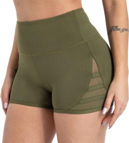 img 4 attached to 🩳 Stay Fit and Comfy with DIELUSA Women's High Waist Yoga Shorts - Tummy Control Workout Running Shorts