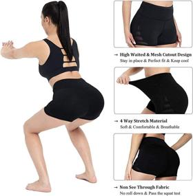 img 1 attached to 🩳 Stay Fit and Comfy with DIELUSA Women's High Waist Yoga Shorts - Tummy Control Workout Running Shorts