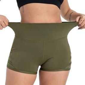img 2 attached to 🩳 Stay Fit and Comfy with DIELUSA Women's High Waist Yoga Shorts - Tummy Control Workout Running Shorts