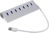 premium 7-port aluminum usb 2.0 hub with high-speed connectivity – ideal for 🔌 imac, macbooks, pcs, and laptops – portable design including a 60cm usb 2.0 cable логотип