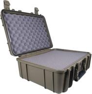 📦 18-inch medium waterproof protective hard case with foam, 18x14x7 inches - #801 ip67 rated watertight, dust proof, and shock proof tsa approved portable trunk carrier (green) logo