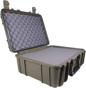 img 4 attached to 📦 18-inch Medium Waterproof Protective Hard Case with Foam, 18x14x7 inches - #801 IP67 Rated Watertight, Dust Proof, and Shock Proof TSA Approved Portable Trunk Carrier (Green)