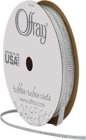 img 2 attached to 🎀 Offray 1/8 Inch Silver Metallic Craft Ribbon - 15 Feet, Ideal for Crafting