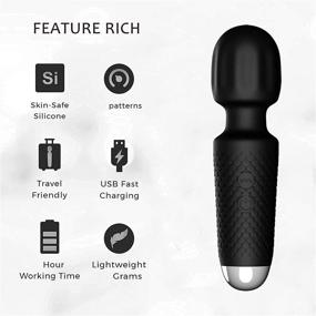 img 2 attached to 🔌 Upgraded Mini Back Massager - 10 Patterns Vibrating Handheld Massager - Perfect for Tension Relief, Muscle Soreness, and Recovery - Men &amp; Women - Black, 4.88*1.29in