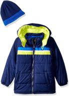 impressive ixtreme boys colorblock puffer with accessory: warmth and style combined logo