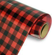 kisswill buffalo plaid htv heat transfer vinyl - 10x5 ft - classical plaid pattern, vibrant red - ideal for t-shirts, hats, shoes, and more logo