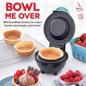 img 3 attached to 🍲 Dash Aqua Mini Waffle Bowl Maker - Perfect for Breakfast, Burrito Bowls, Sweets, Ice Cream; Includes Recipe Guide