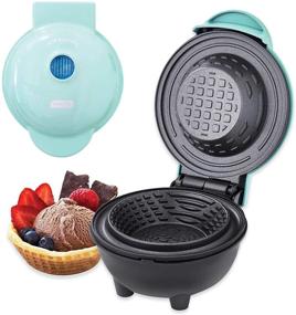 img 4 attached to 🍲 Dash Aqua Mini Waffle Bowl Maker - Perfect for Breakfast, Burrito Bowls, Sweets, Ice Cream; Includes Recipe Guide