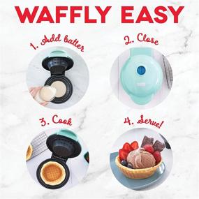 img 2 attached to 🍲 Dash Aqua Mini Waffle Bowl Maker - Perfect for Breakfast, Burrito Bowls, Sweets, Ice Cream; Includes Recipe Guide