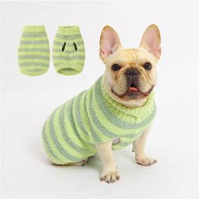 img 4 attached to 🐶 Fyzeg Warm Striped Dog Sweater - Soft Vest for Fall/Winter - Pet Clothes for Small/Medium Dogs – Puppy Sweaters