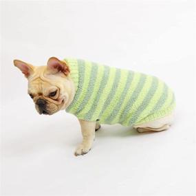 img 1 attached to 🐶 Fyzeg Warm Striped Dog Sweater - Soft Vest for Fall/Winter - Pet Clothes for Small/Medium Dogs – Puppy Sweaters