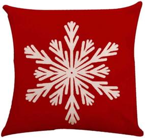 img 2 attached to 🎄 4-Piece Set: Festive Red Christmas Snowman & Deer Geometric Print Throw Pillow Covers