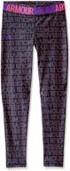 👖 stylish and comfortable: under armour girls' heatgear novelty leggings logo