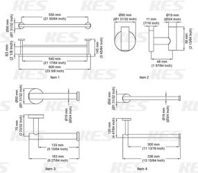 img 2 attached to 🛁 KES Brushed Brass Bathroom Hardware Set: Double Towel Bar, Toilet Paper Holder, Hand Towel Holder, Robe Hook - No Drill Stainless Steel, LA20BZDG-43