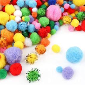 img 3 attached to 🎨 HEHALI 1000pcs Assorted Sizes & Colors Multicolor Pom Pom Balls for Decorative Arts and Crafts